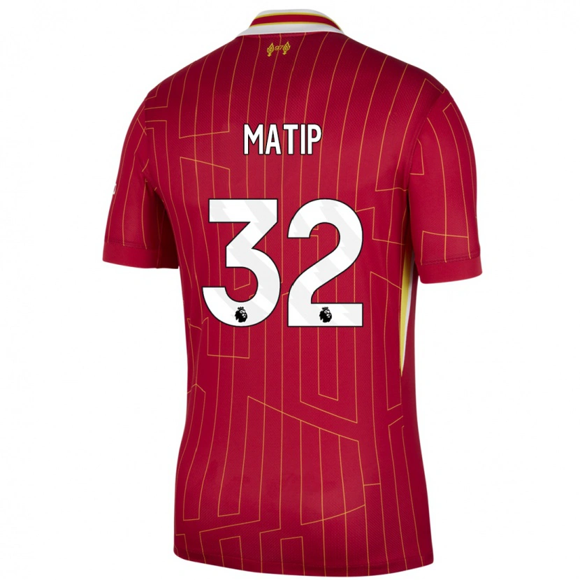 Danxen Kinder Joel Matip #32 Rot Gelb Weiß Heimtrikot Trikot 2024/25 T-Shirt Schweiz