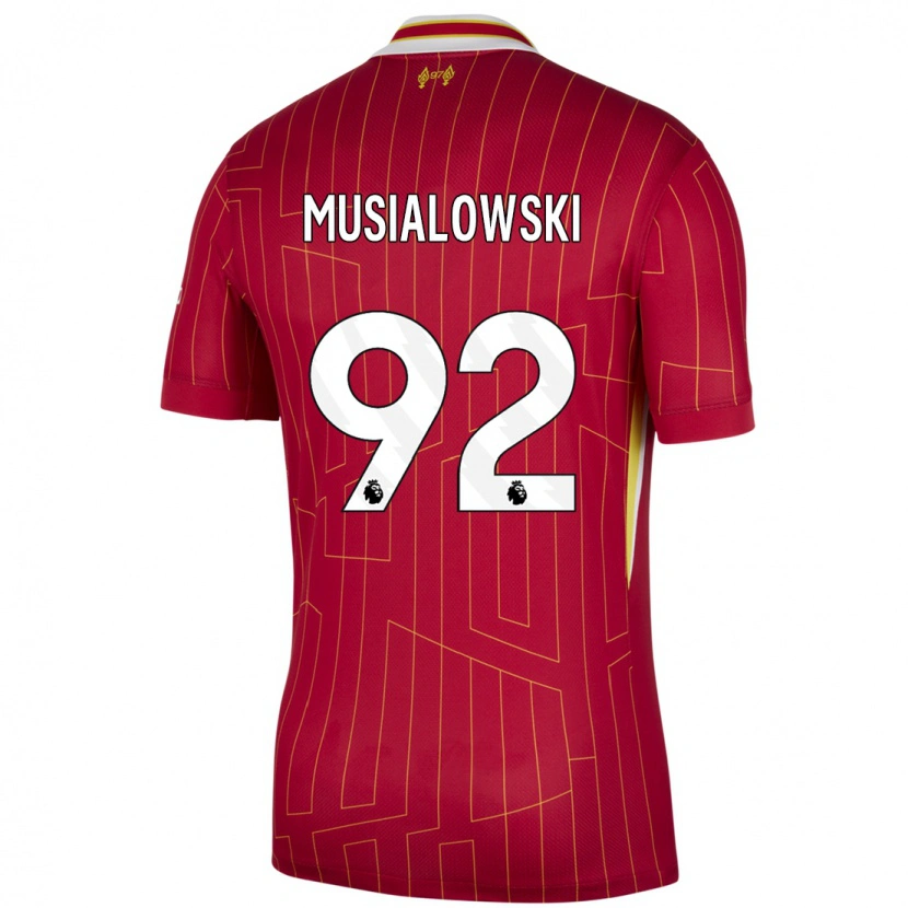 Danxen Kinder Mateusz Musialowski #92 Rot Gelb Weiß Heimtrikot Trikot 2024/25 T-Shirt Schweiz