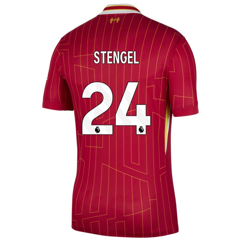 Danxen Kinder Katie Stengel #24 Rot Gelb Weiß Heimtrikot Trikot 2024/25 T-Shirt Schweiz