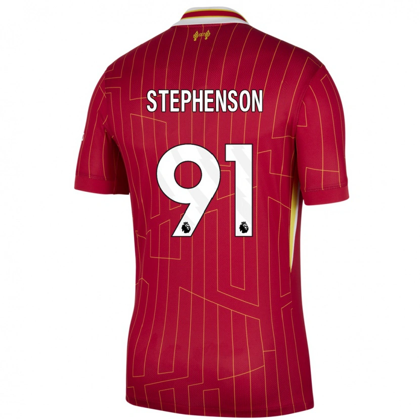 Danxen Kinder Luca Stephenson #91 Rot Gelb Weiß Heimtrikot Trikot 2024/25 T-Shirt Schweiz