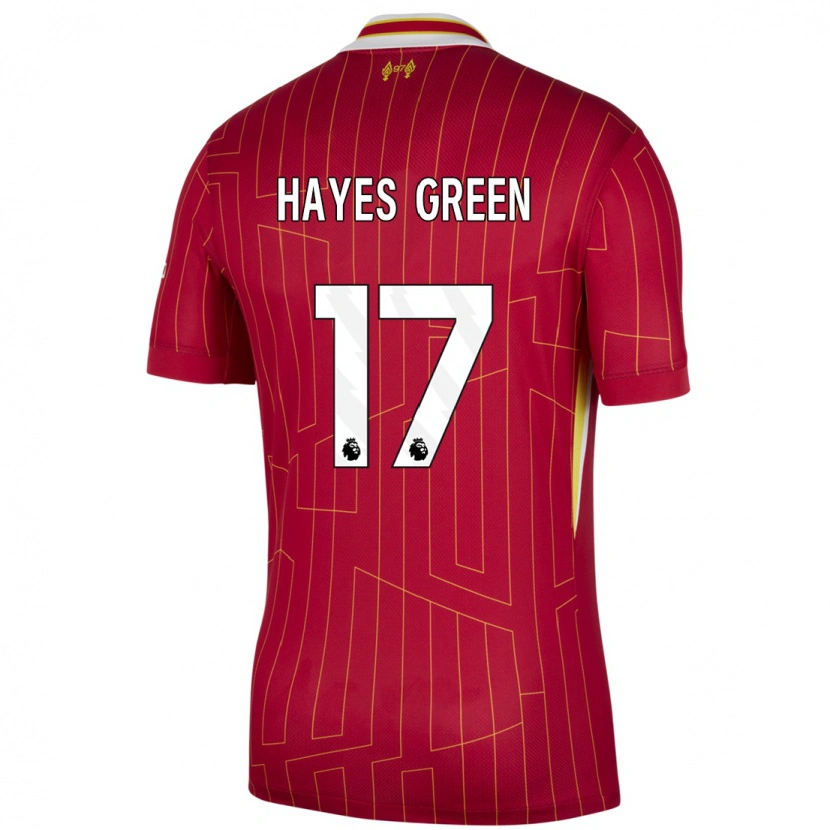 Danxen Kinder Charlie Hayes-Green #17 Rot Gelb Weiß Heimtrikot Trikot 2024/25 T-Shirt Schweiz