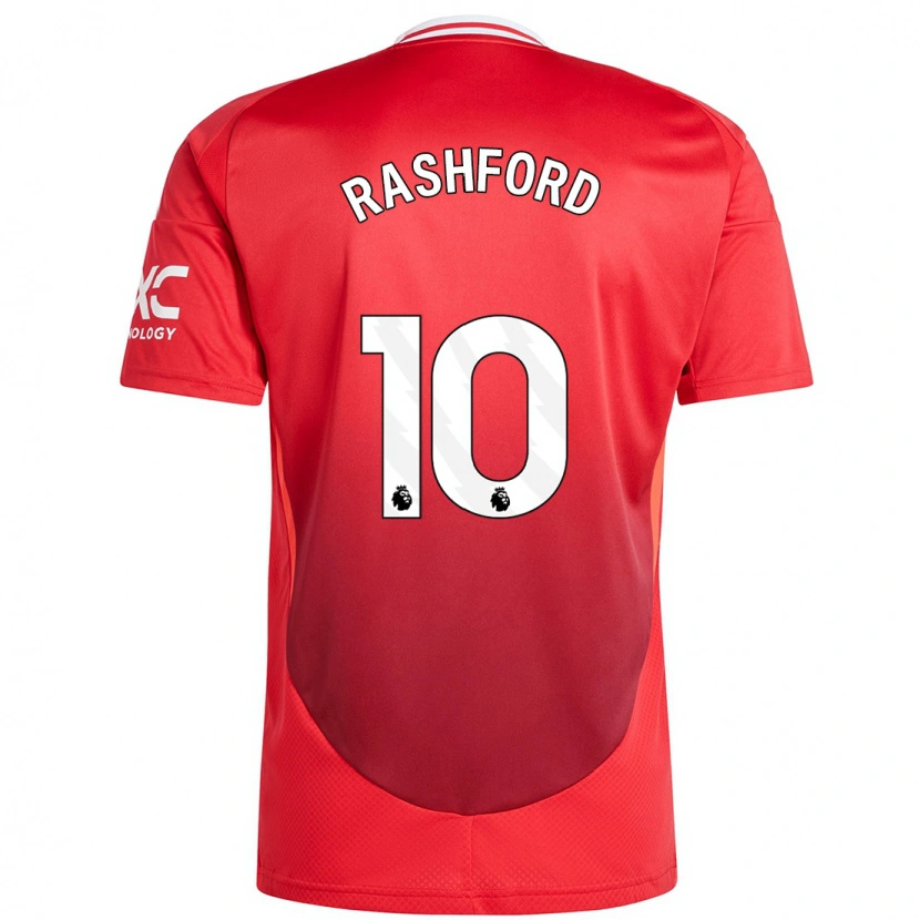 Danxen Kinder Marcus Rashford #10 Hellrot Heimtrikot Trikot 2024/25 T-Shirt Schweiz