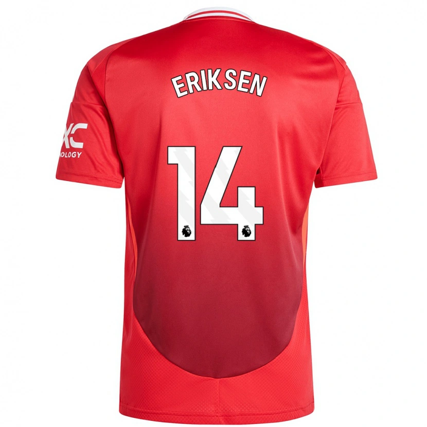 Danxen Kinder Christian Eriksen #14 Hellrot Heimtrikot Trikot 2024/25 T-Shirt Schweiz