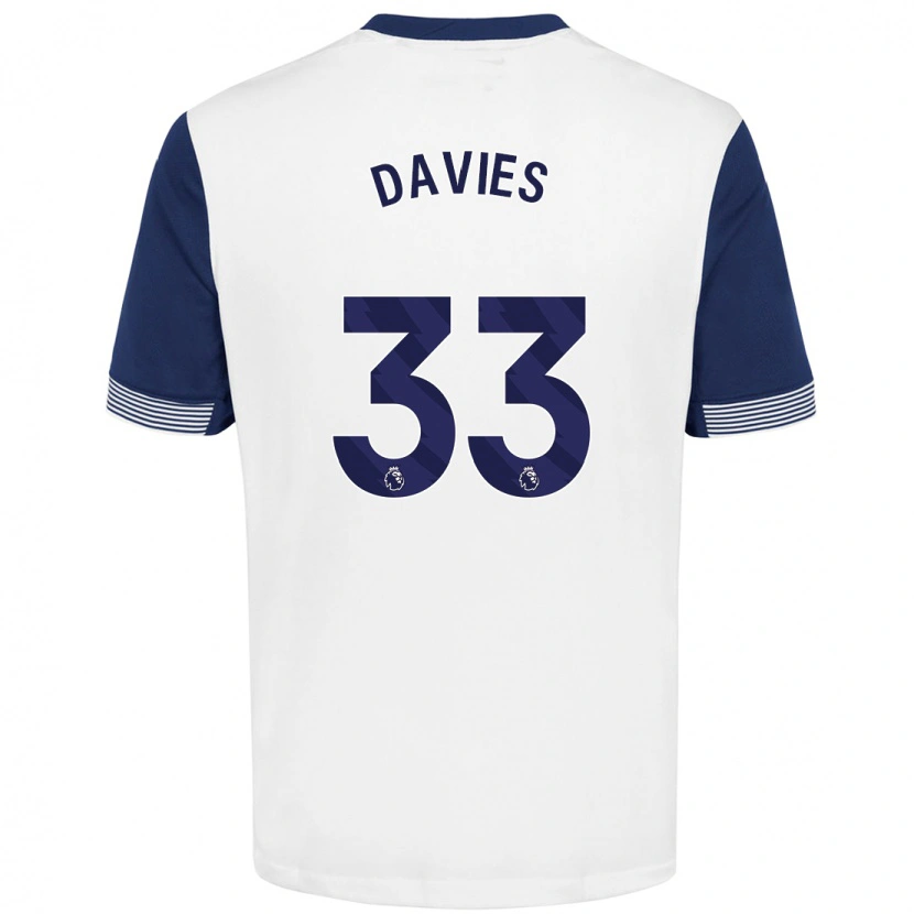 Danxen Kinder Ben Davies #33 Weiß Blau Heimtrikot Trikot 2024/25 T-Shirt Schweiz