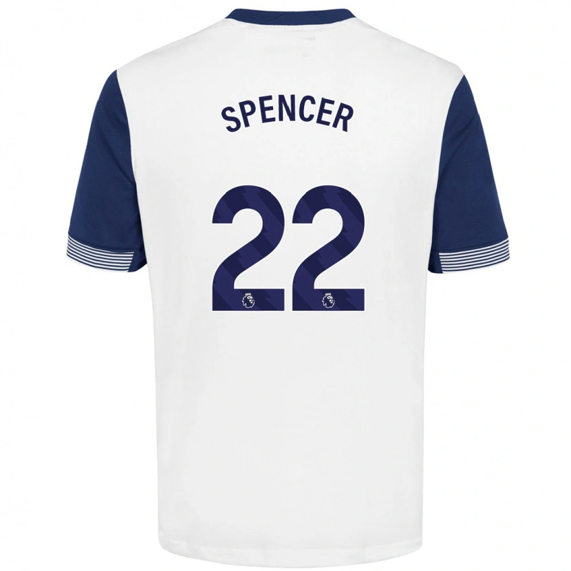 Danxen Kinder Rebecca Spencer #22 Weiß Blau Heimtrikot Trikot 2024/25 T-Shirt Schweiz