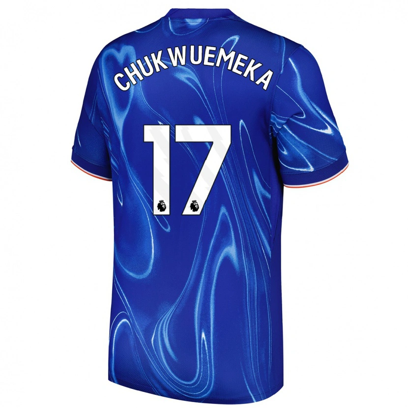 Danxen Kinder Carney Chukwuemeka #17 Blau Weiß Heimtrikot Trikot 2024/25 T-Shirt Schweiz