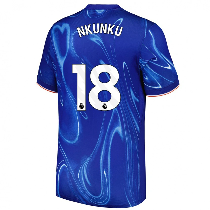 Danxen Kinder Christopher Nkunku #18 Blau Weiß Heimtrikot Trikot 2024/25 T-Shirt Schweiz