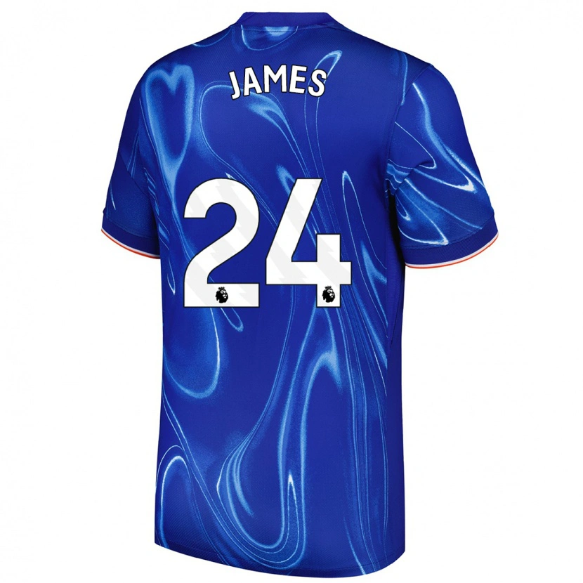 Danxen Kinder Reece James #24 Blau Weiß Heimtrikot Trikot 2024/25 T-Shirt Schweiz