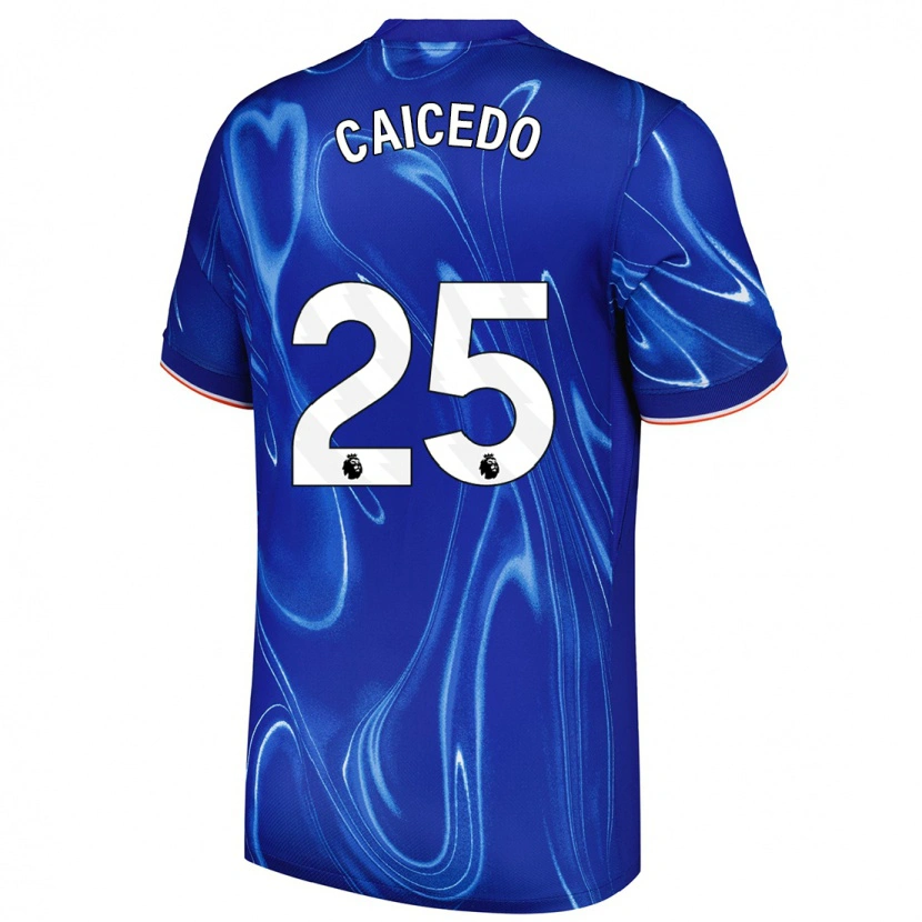 Danxen Kinder Moisés Caicedo #25 Blau Weiß Heimtrikot Trikot 2024/25 T-Shirt Schweiz