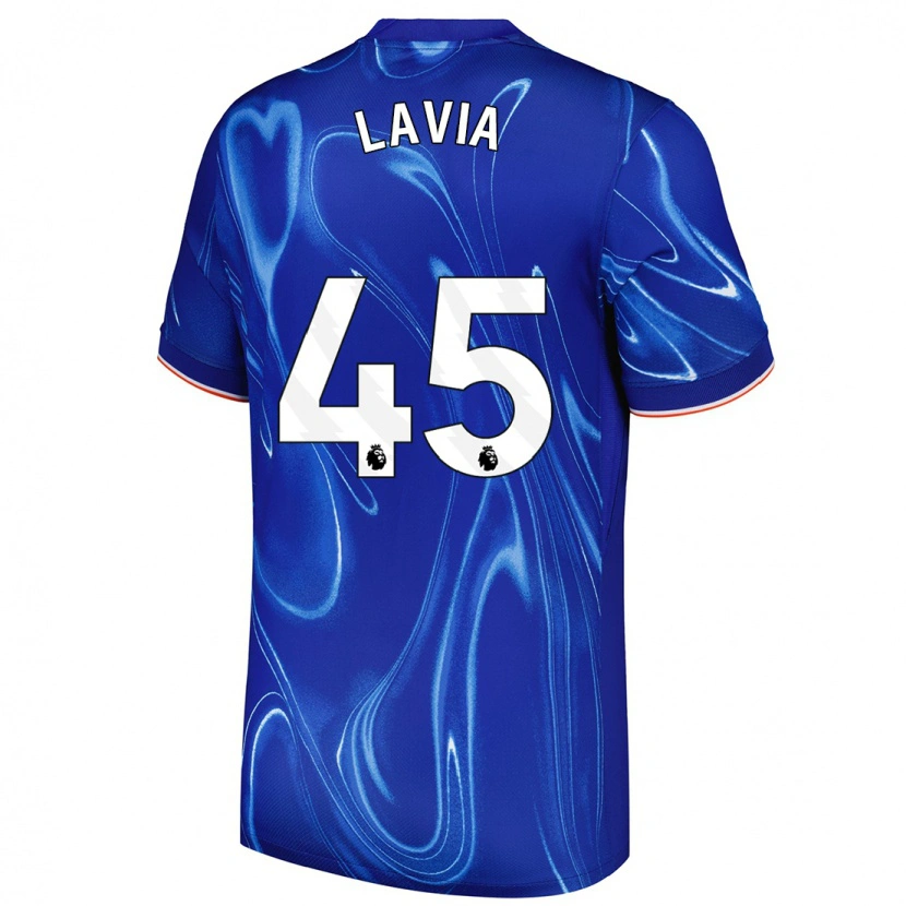 Danxen Kinder Roméo Lavia #45 Blau Weiß Heimtrikot Trikot 2024/25 T-Shirt Schweiz