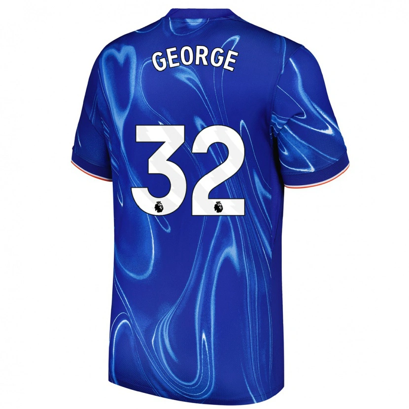 Danxen Kinder Tyrique George #32 Blau Weiß Heimtrikot Trikot 2024/25 T-Shirt Schweiz