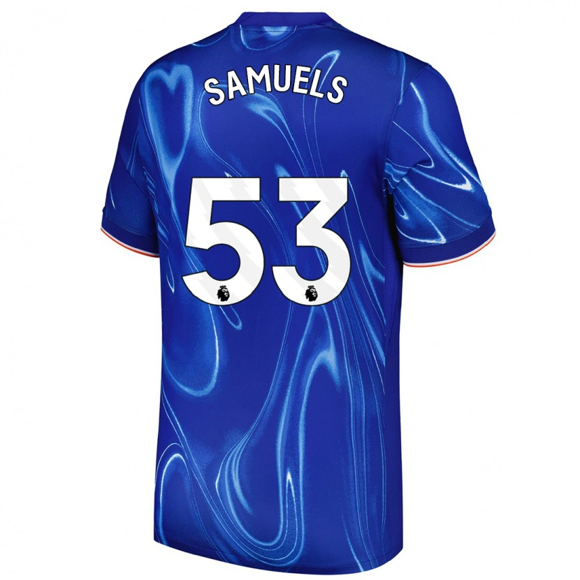 Danxen Kinder Ishé Samuels-Smith #53 Blau Weiß Heimtrikot Trikot 2024/25 T-Shirt Schweiz