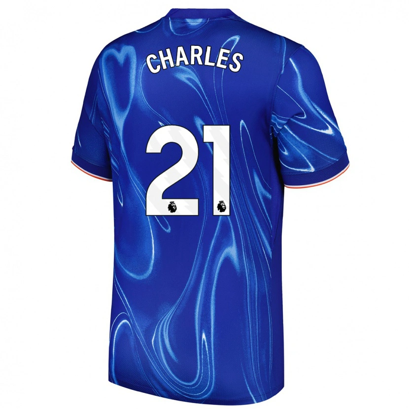 Danxen Kinder Niamh Charles #21 Blau Weiß Heimtrikot Trikot 2024/25 T-Shirt Schweiz