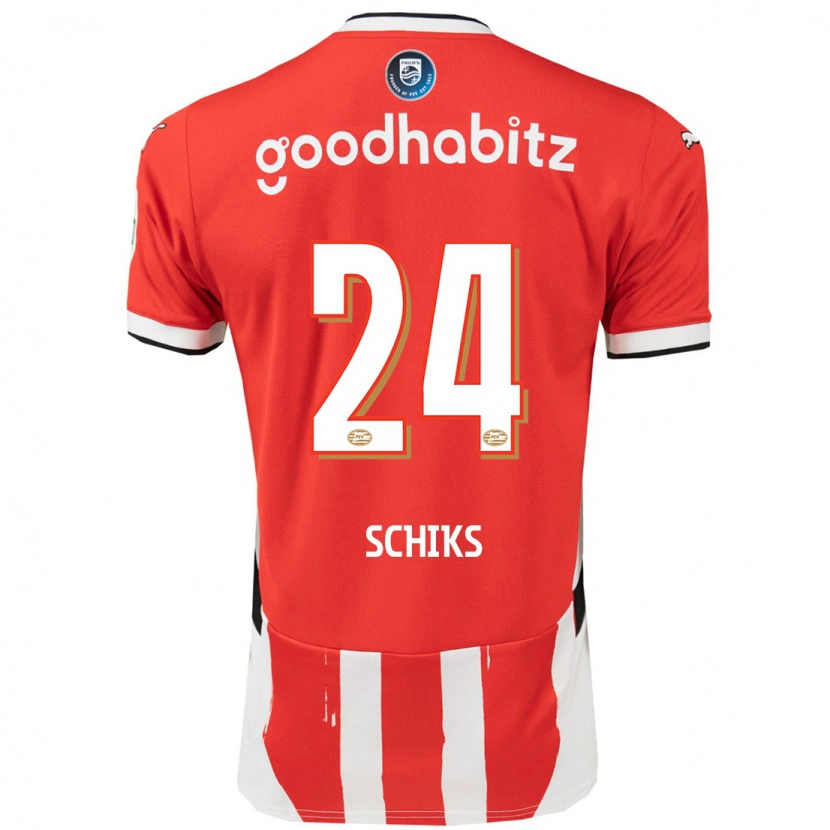 Danxen Kinder Niek Schiks #24 Rot Weiß Heimtrikot Trikot 2024/25 T-Shirt Schweiz