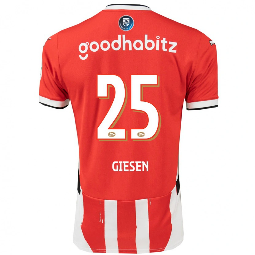 Danxen Kinder Suzanne Giesen #25 Rot Weiß Heimtrikot Trikot 2024/25 T-Shirt Schweiz