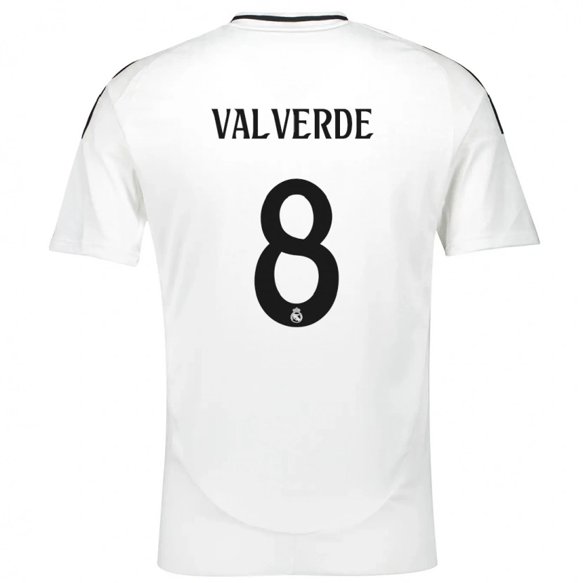 Danxen Kinder Federico Valverde #8 Weiß Heimtrikot Trikot 2024/25 T-Shirt Schweiz