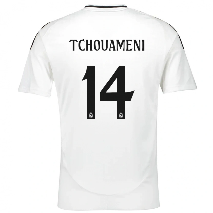 Danxen Kinder Aurélien Tchouaméni #14 Weiß Heimtrikot Trikot 2024/25 T-Shirt Schweiz