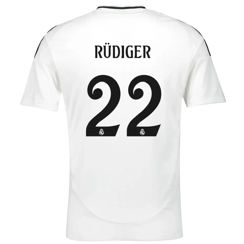 Danxen Kinder Antonio Rüdiger #22 Weiß Heimtrikot Trikot 2024/25 T-Shirt Schweiz