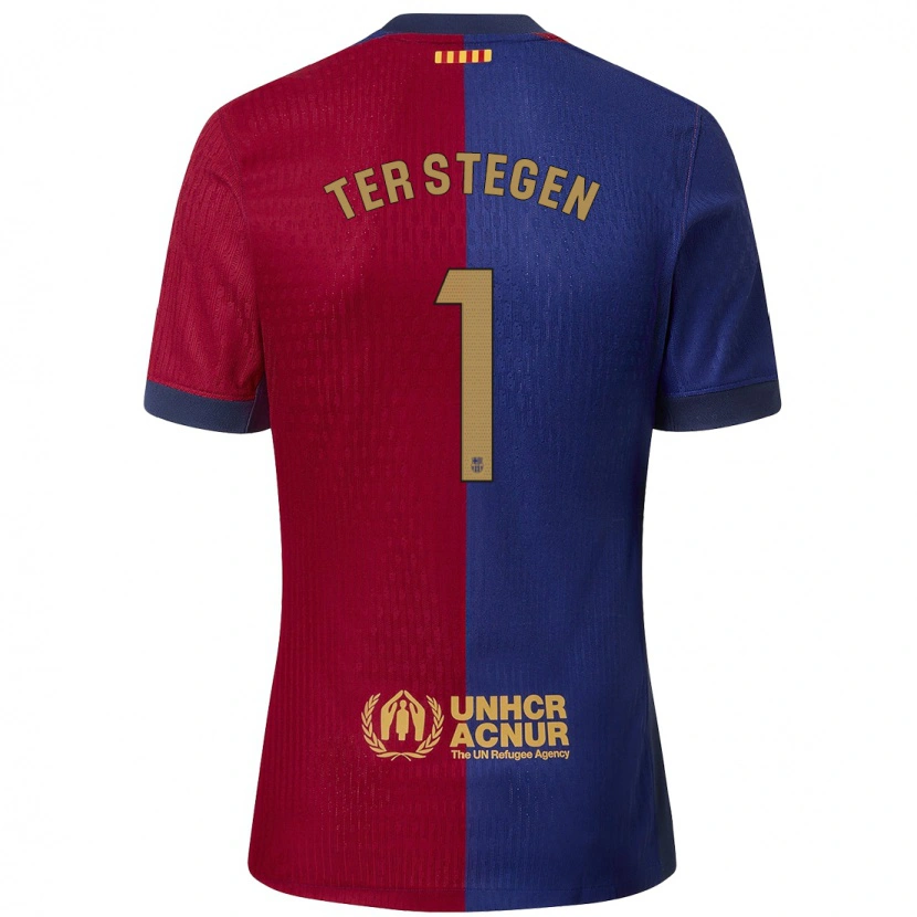 Danxen Kinder Marc-André Ter Stegen #1 Blau Rot Heimtrikot Trikot 2024/25 T-Shirt Schweiz