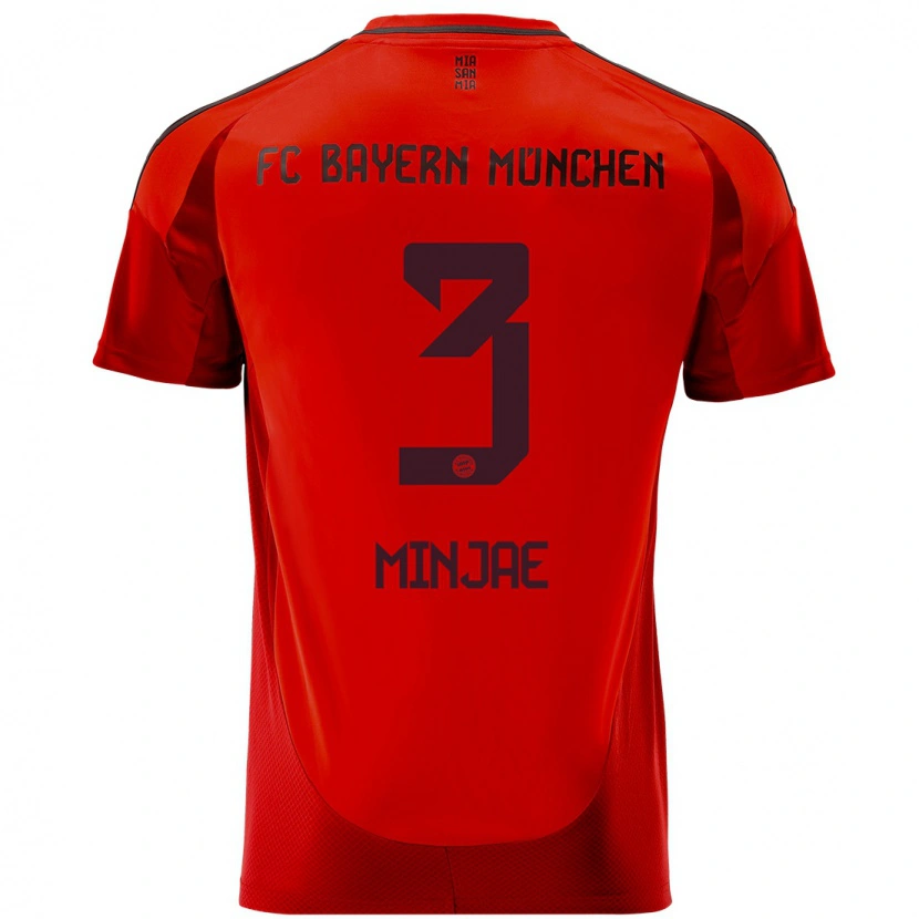 Danxen Kinder Min-Jae Kim #3 Rot Heimtrikot Trikot 2024/25 T-Shirt Schweiz