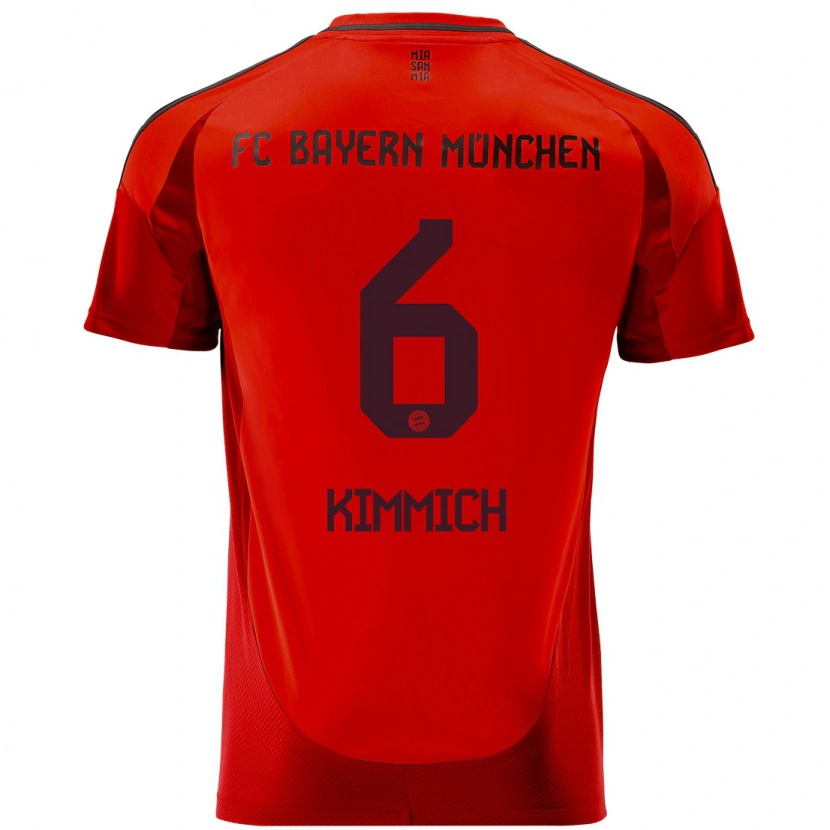 Danxen Kinder Joshua Kimmich #6 Rot Heimtrikot Trikot 2024/25 T-Shirt Schweiz