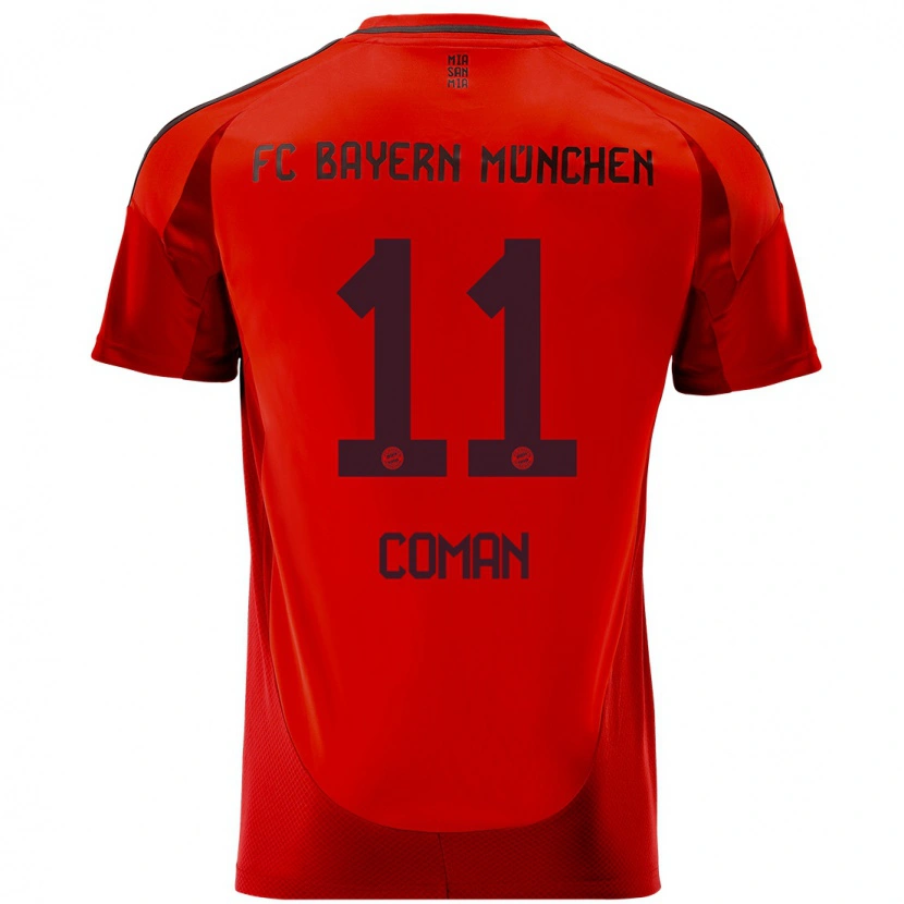 Danxen Kinder Kingsley Coman #11 Rot Heimtrikot Trikot 2024/25 T-Shirt Schweiz