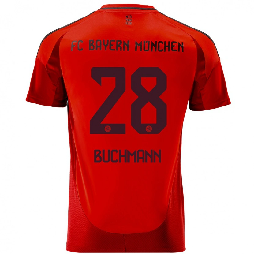 Danxen Kinder Tarek Buchmann #28 Rot Heimtrikot Trikot 2024/25 T-Shirt Schweiz