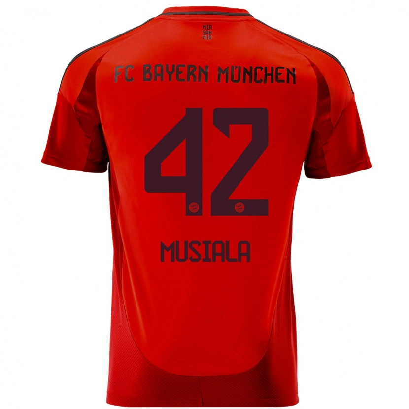 Danxen Kinder Jamal Musiala #42 Rot Heimtrikot Trikot 2024/25 T-Shirt Schweiz