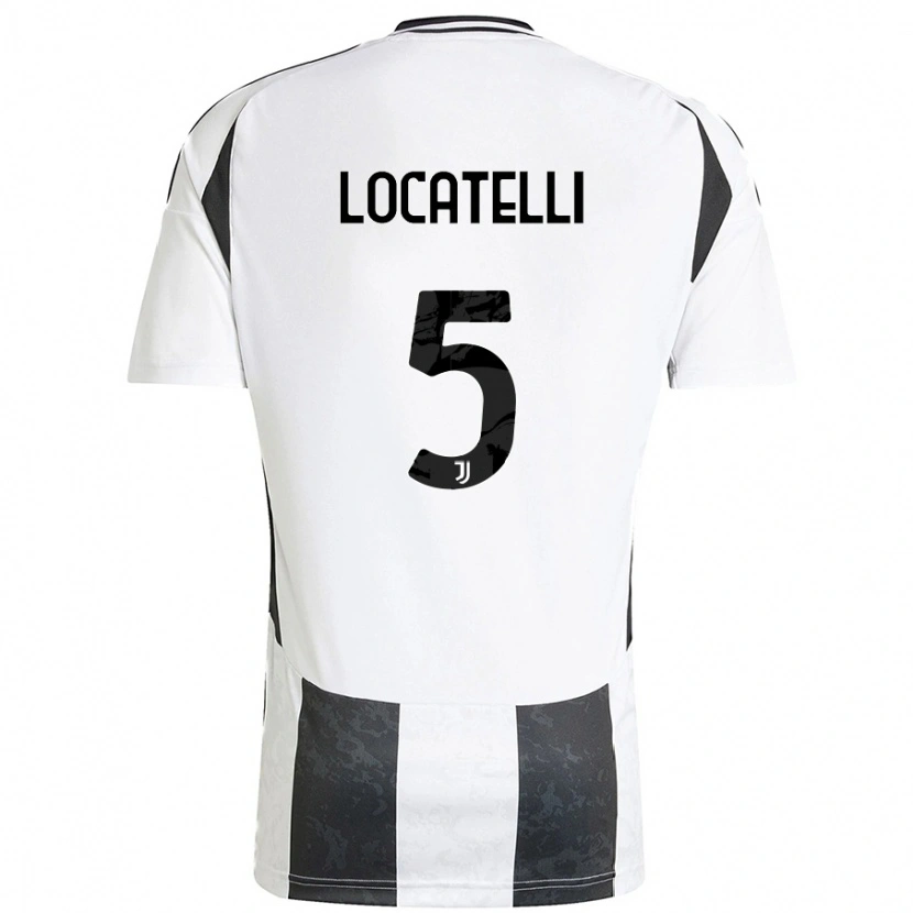 Danxen Kinder Manuel Locatelli #5 Weiß Schwarz Heimtrikot Trikot 2024/25 T-Shirt Schweiz