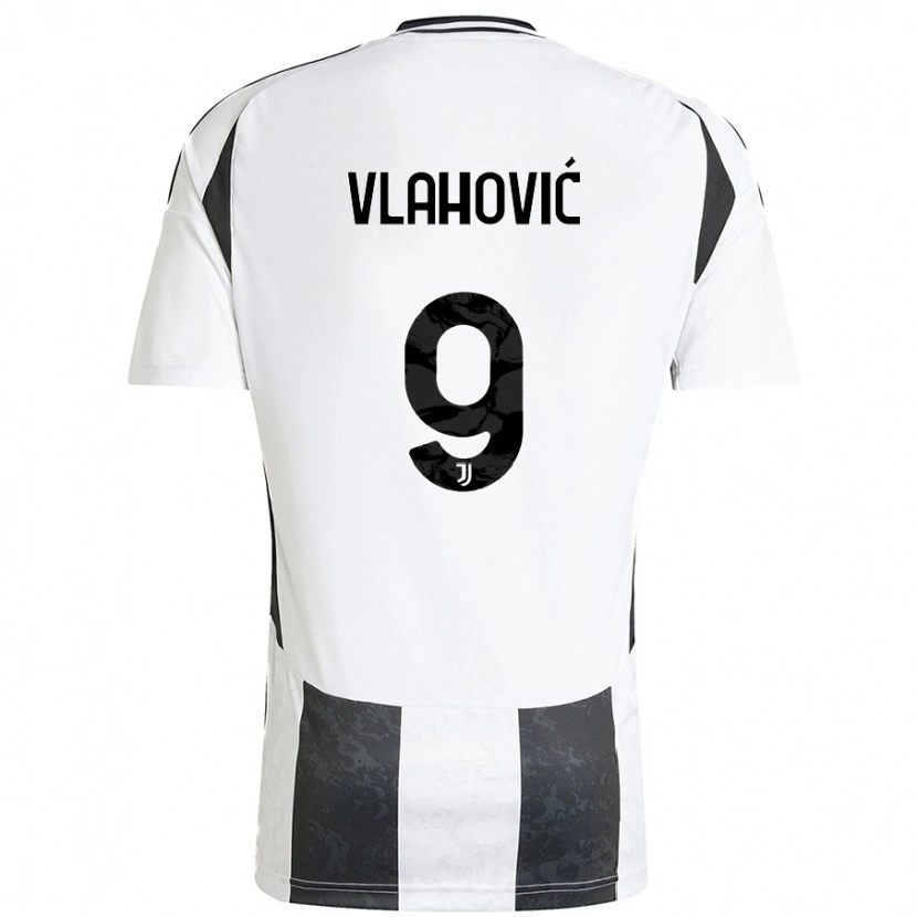 Danxen Kinder Dušan Vlahović #9 Weiß Schwarz Heimtrikot Trikot 2024/25 T-Shirt Schweiz