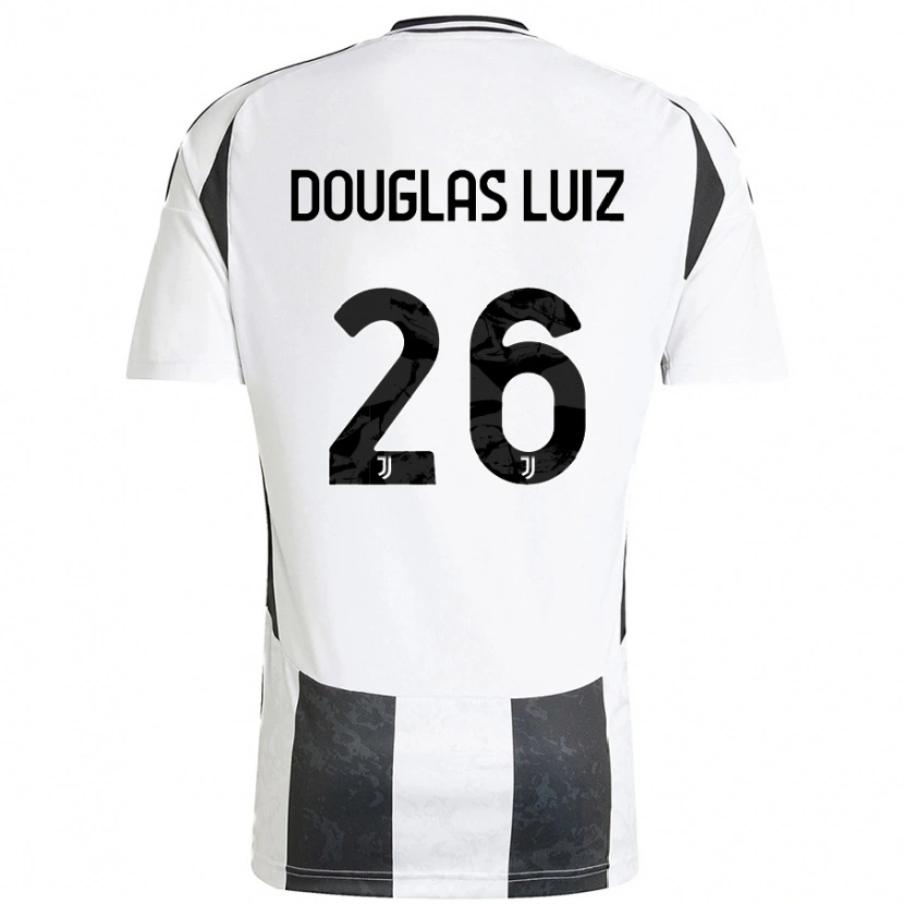 Danxen Kinder Douglas Luiz #26 Weiß Schwarz Heimtrikot Trikot 2024/25 T-Shirt Schweiz