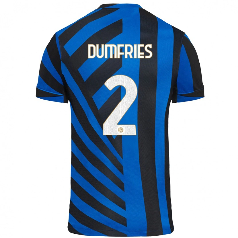 Danxen Kinder Denzel Dumfries #2 Blau Schwarz Heimtrikot Trikot 2024/25 T-Shirt Schweiz