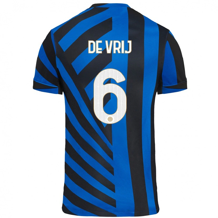 Danxen Kinder Stefan De Vrij #6 Blau Schwarz Heimtrikot Trikot 2024/25 T-Shirt Schweiz