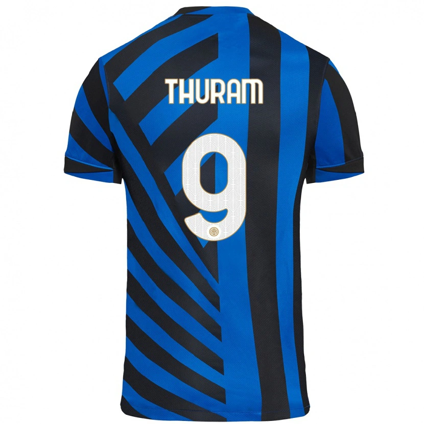 Danxen Kinder Marcus Thuram #9 Blau Schwarz Heimtrikot Trikot 2024/25 T-Shirt Schweiz