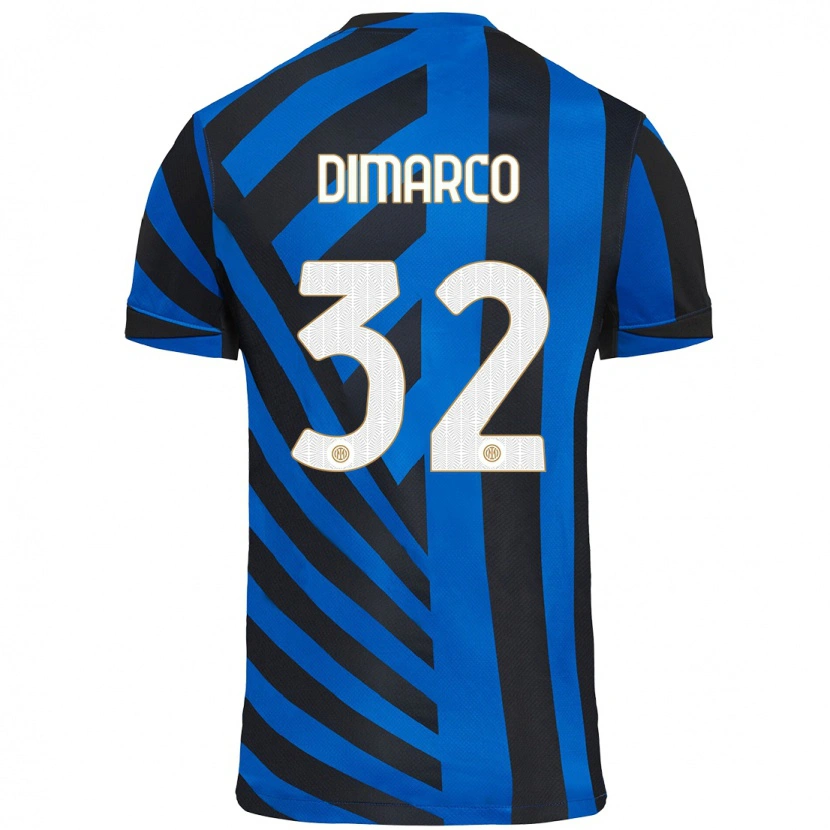 Danxen Kinder Federico Dimarco #32 Blau Schwarz Heimtrikot Trikot 2024/25 T-Shirt Schweiz