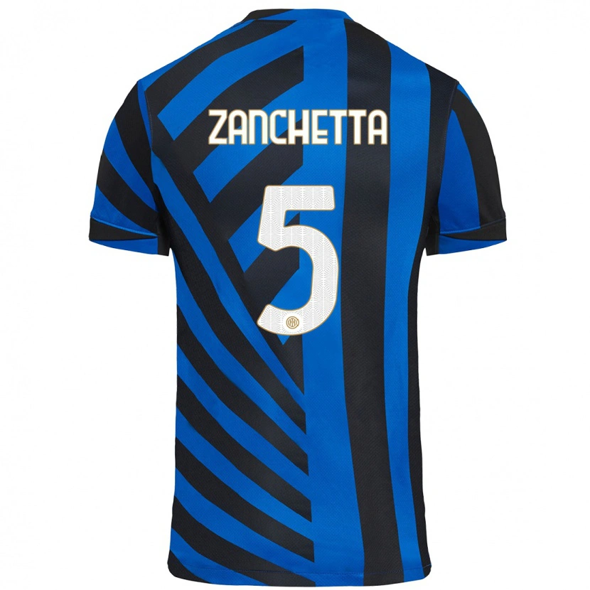 Danxen Kinder Mattia Zanchetta #5 Blau Schwarz Heimtrikot Trikot 2024/25 T-Shirt Schweiz