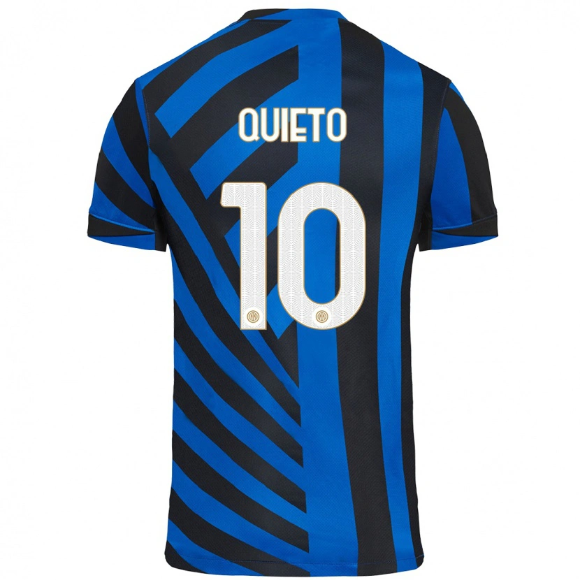 Danxen Kinder Daniele Quieto #10 Blau Schwarz Heimtrikot Trikot 2024/25 T-Shirt Schweiz