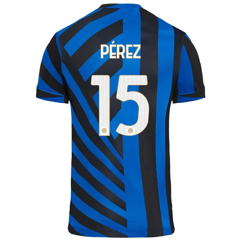 Danxen Kinder Álex Pérez #15 Blau Schwarz Heimtrikot Trikot 2024/25 T-Shirt Schweiz