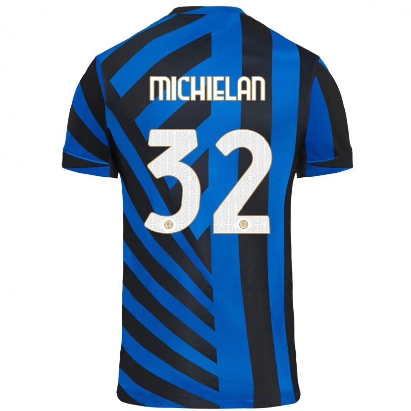 Danxen Kinder Mattia Michielan #32 Blau Schwarz Heimtrikot Trikot 2024/25 T-Shirt Schweiz