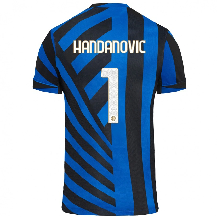 Danxen Kinder Samir Handanovic #1 Blau Schwarz Heimtrikot Trikot 2024/25 T-Shirt Schweiz