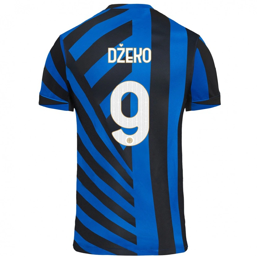 Danxen Kinder Edin Dzeko #9 Blau Schwarz Heimtrikot Trikot 2024/25 T-Shirt Schweiz