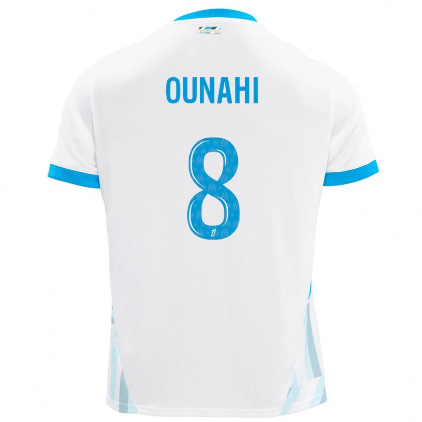 Danxen Kinder Azzedine Ounahi #8 Weiß Himmelblau Heimtrikot Trikot 2024/25 T-Shirt Schweiz