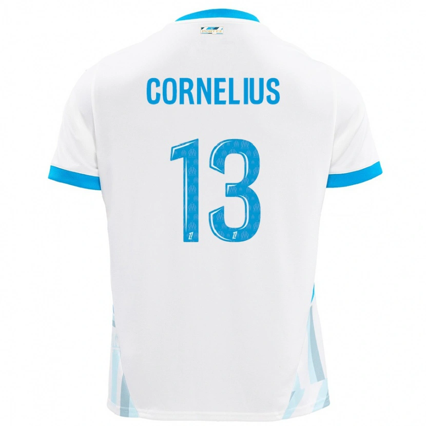 Danxen Kinder Derek Cornelius #13 Weiß Himmelblau Heimtrikot Trikot 2024/25 T-Shirt Schweiz