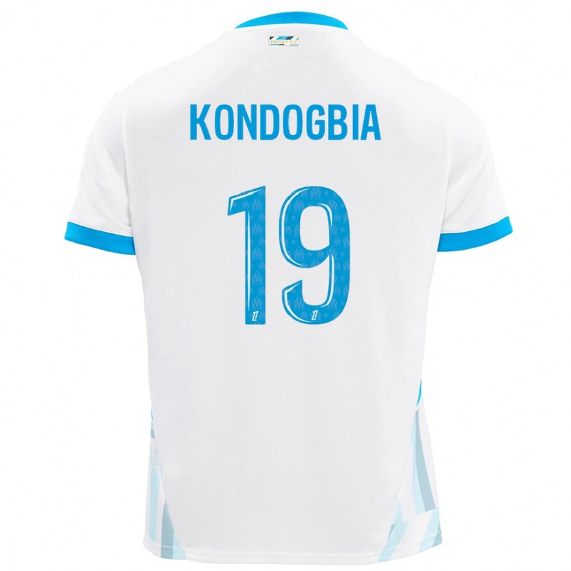 Danxen Kinder Geoffrey Kondogbia #19 Weiß Himmelblau Heimtrikot Trikot 2024/25 T-Shirt Schweiz