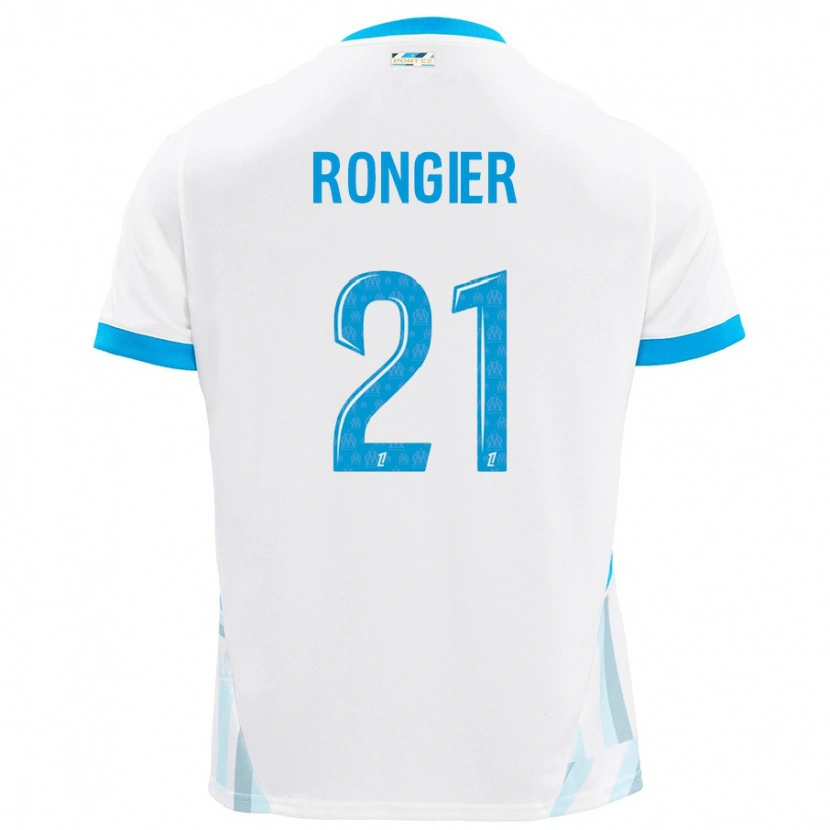 Danxen Kinder Valentin Rongier #21 Weiß Himmelblau Heimtrikot Trikot 2024/25 T-Shirt Schweiz