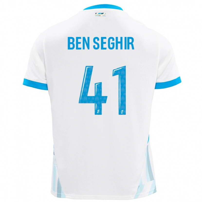 Danxen Kinder Salim Ben Seghir #41 Weiß Himmelblau Heimtrikot Trikot 2024/25 T-Shirt Schweiz