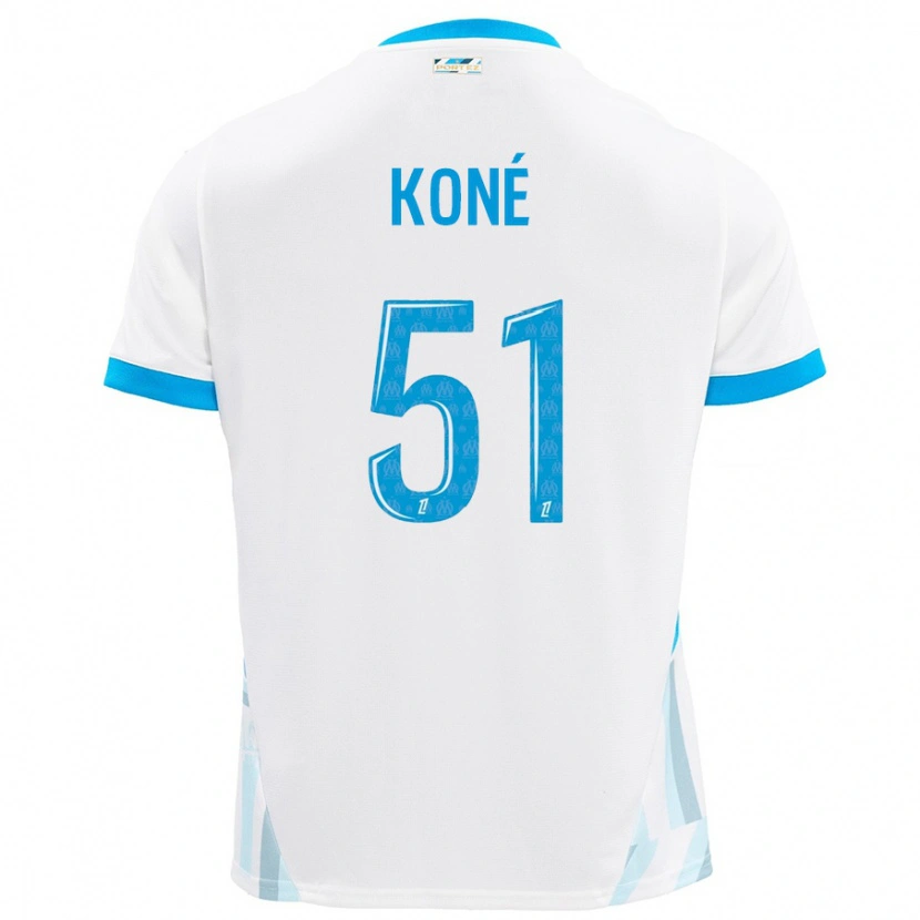 Danxen Kinder Ismaël Koné #51 Weiß Himmelblau Heimtrikot Trikot 2024/25 T-Shirt Schweiz