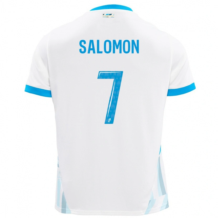 Danxen Kinder Maëva Salomon #7 Weiß Himmelblau Heimtrikot Trikot 2024/25 T-Shirt Schweiz