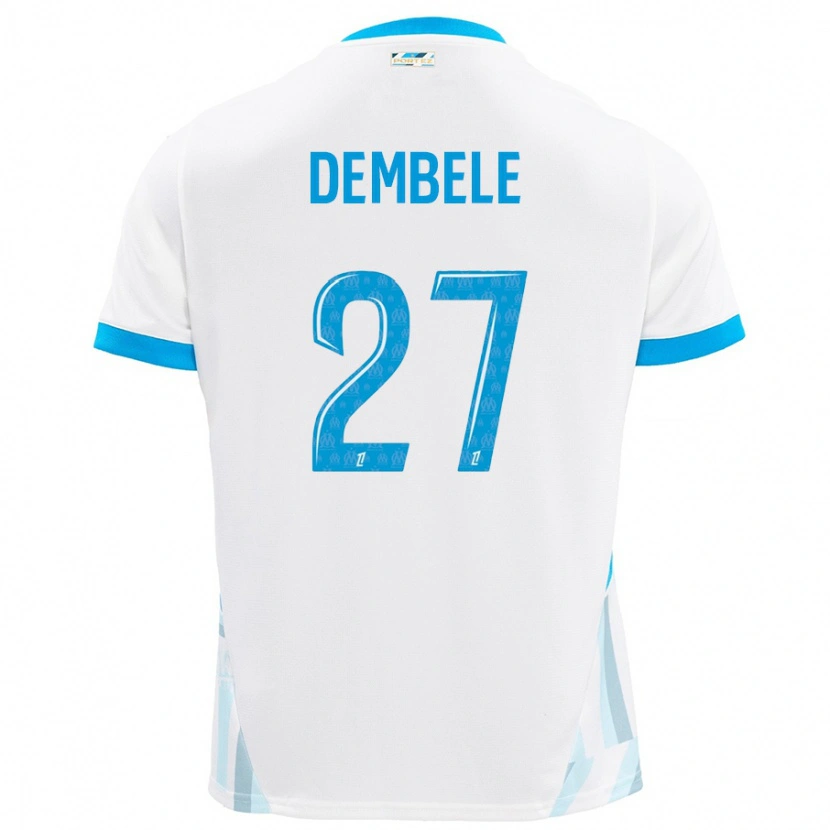 Danxen Kinder Coumba Dembélé #27 Weiß Himmelblau Heimtrikot Trikot 2024/25 T-Shirt Schweiz