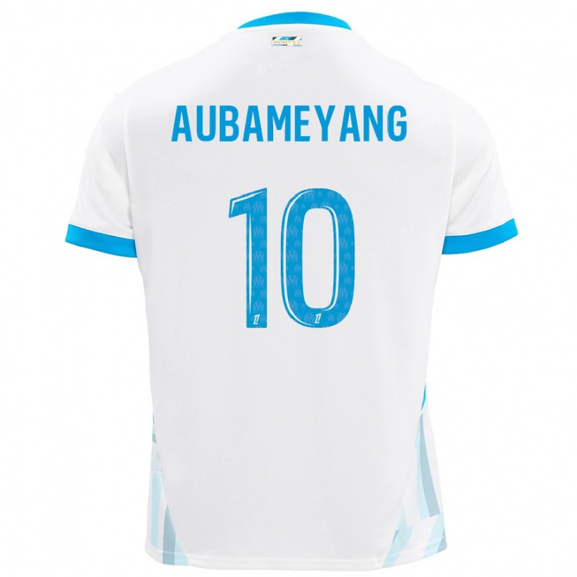 Danxen Kinder Pierre-Emerick Aubameyang #10 Weiß Himmelblau Heimtrikot Trikot 2024/25 T-Shirt Schweiz